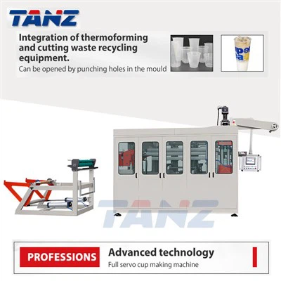 دستگاه تولید لیوان و کاسه پلاستیکی سروو استرچ دستگاه تولید فنجان چای شیر تجهیزات تولیدی دستگاه ترموفرمینگ پلاستیکی یکبار مصرف